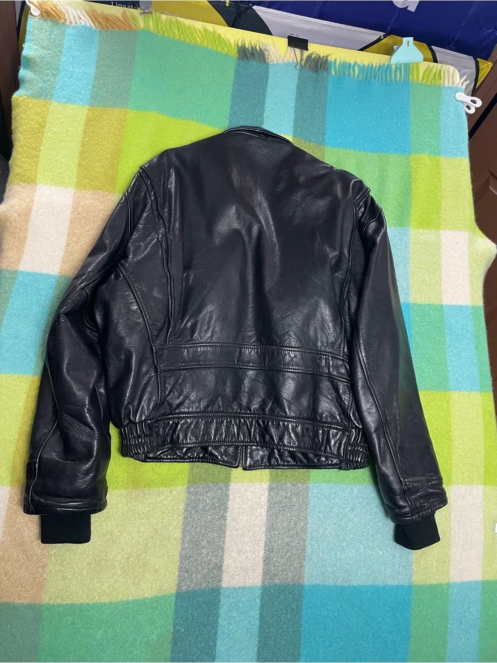 Vintage 1980s Lee Trevor Black Leather USAAF B-26 A-2 Flight Jacket Men’s
